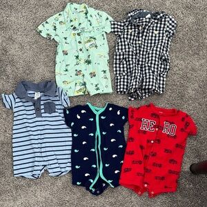 Boys One-Piece Romper Pack - Multi-Color Assortment